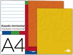 Libreta escolar Liderpapel A4 80h 60g/m² raya horizontal colores surtidos